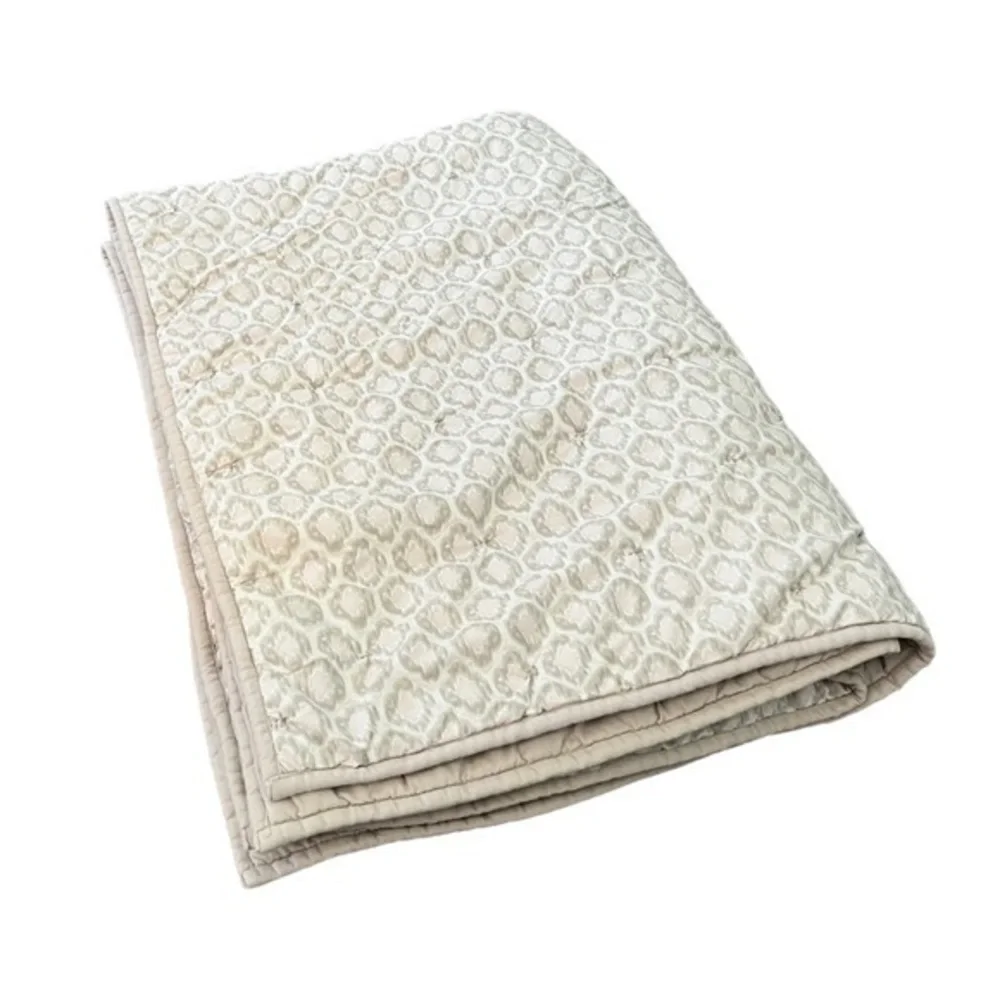 Restoration‎ Hardware RH Pink Neutral Ikat Tufted Baby Duvet Quilt Comforter